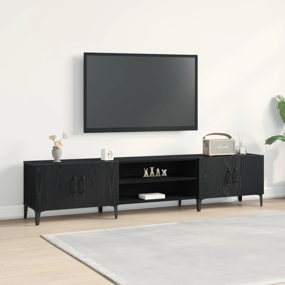 TV staliukas Televizoriaus spintelė 180 x 31,5 x 40 cm Juodas ąžuolas