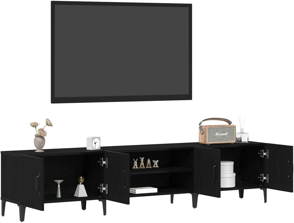 TV staliukas Televizoriaus spintelė 180 x 31,5 x 40 cm Juodas ąžuolas