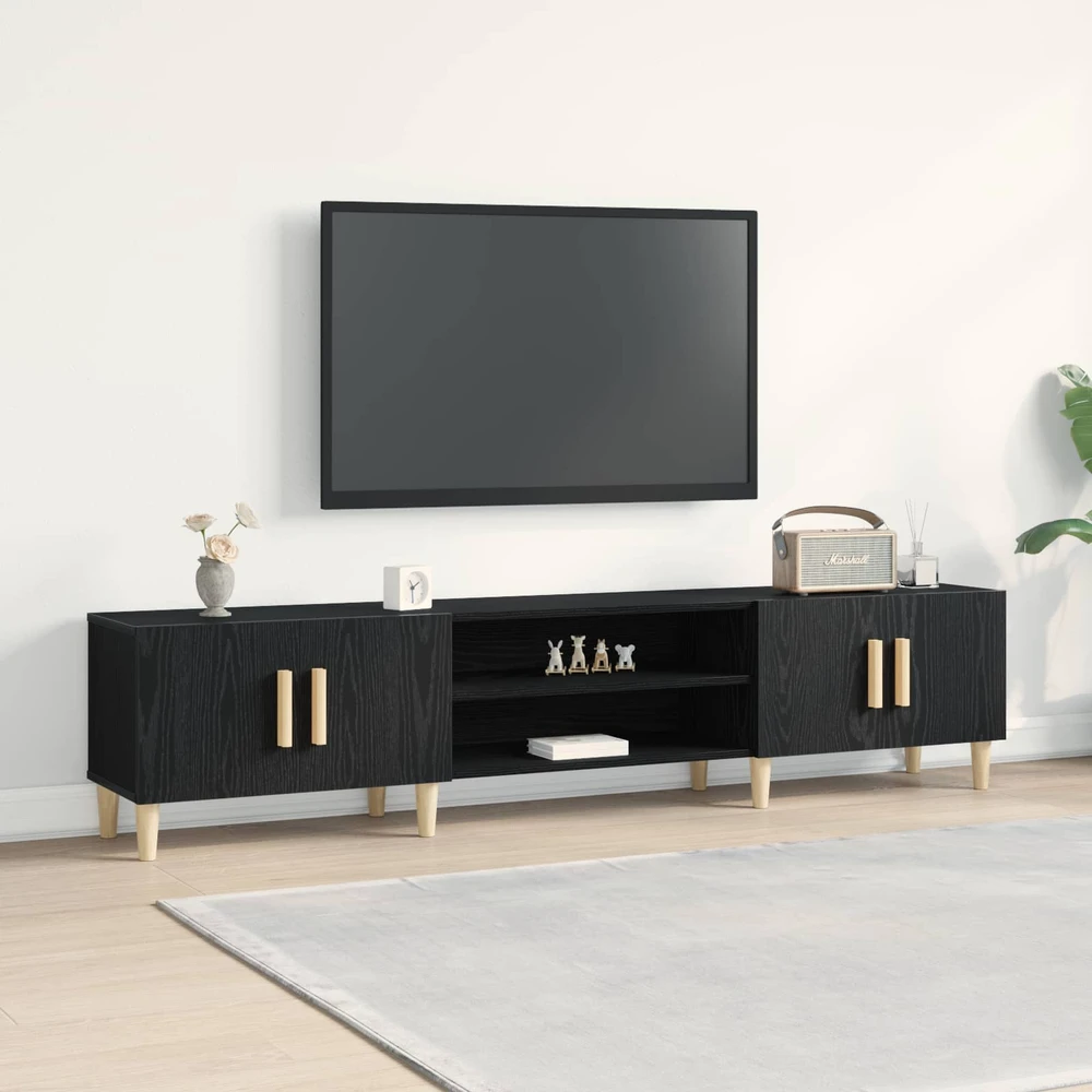 TV staliukas Televizoriaus spintelė 180 x 31,5 x 40 cm Juodas ąžuolas