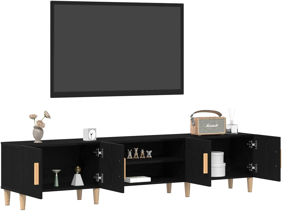 TV staliukas Televizoriaus spintelė 180 x 31,5 x 40 cm Juodas ąžuolas