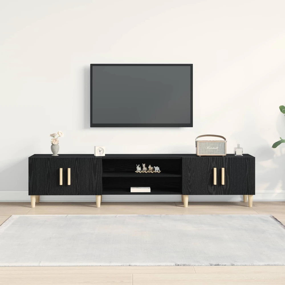 TV staliukas Televizoriaus spintelė 180 x 31,5 x 40 cm Juodas ąžuolas