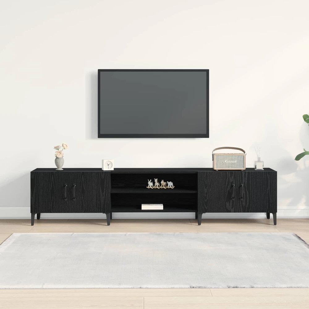 TV staliukas Televizoriaus spintelė 180 x 31,5 x 40 cm Juodas ąžuolas