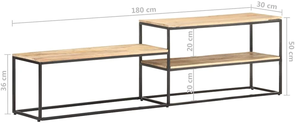 TV staliukas Televizoriaus spintelė, 180x30x50cm, neapdorota mango mediena