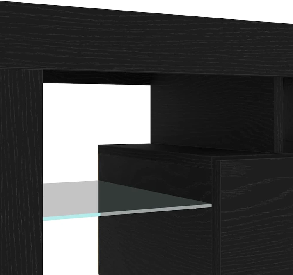 TV staliukas Televizoriaus spintelė 2 vnt. Juodas ąžuolas Apdirbta mediena