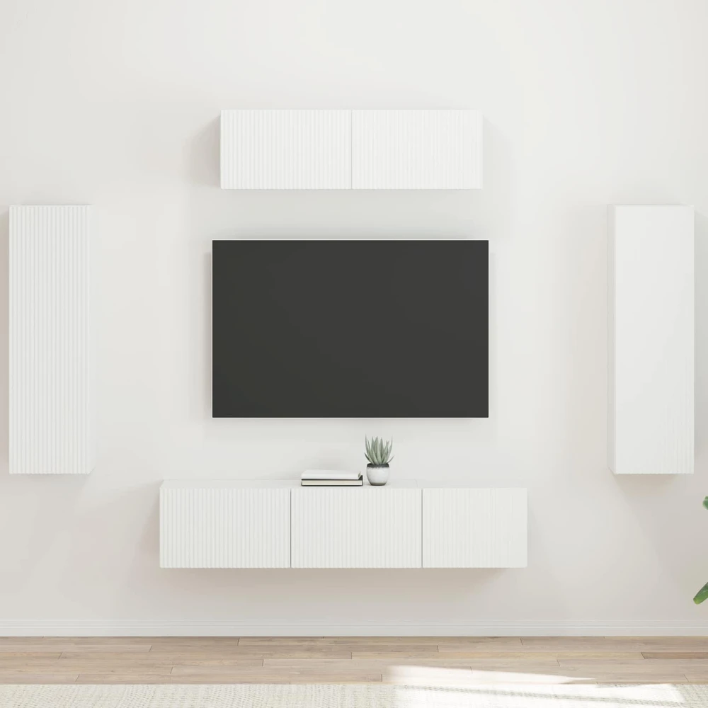TV staliukas Televizoriaus spintelė 5 vnt. Balta