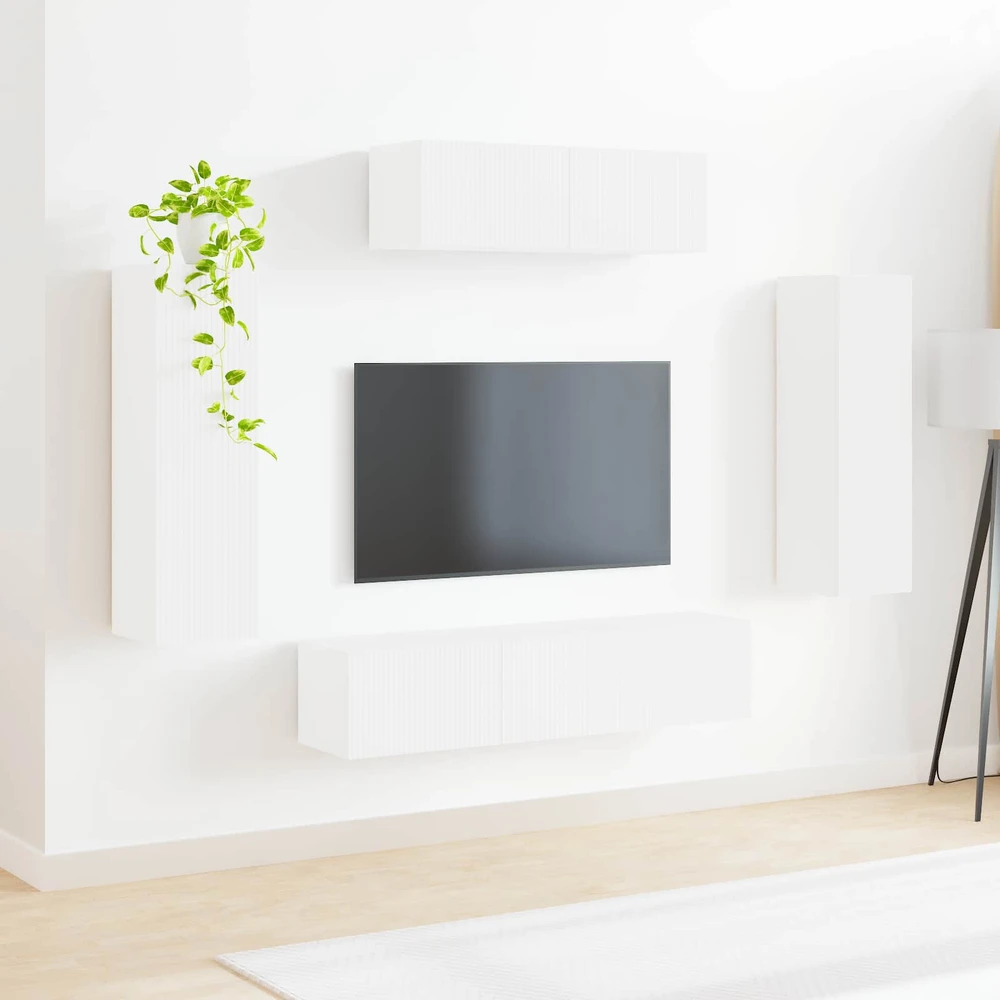 TV staliukas Televizoriaus spintelė 5 vnt. Balta