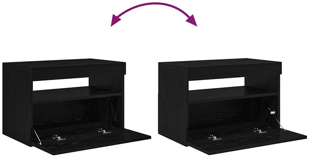 TV staliukas Televizoriaus spintelė 60 x 35 x 40 cm Juodas ąžuolas