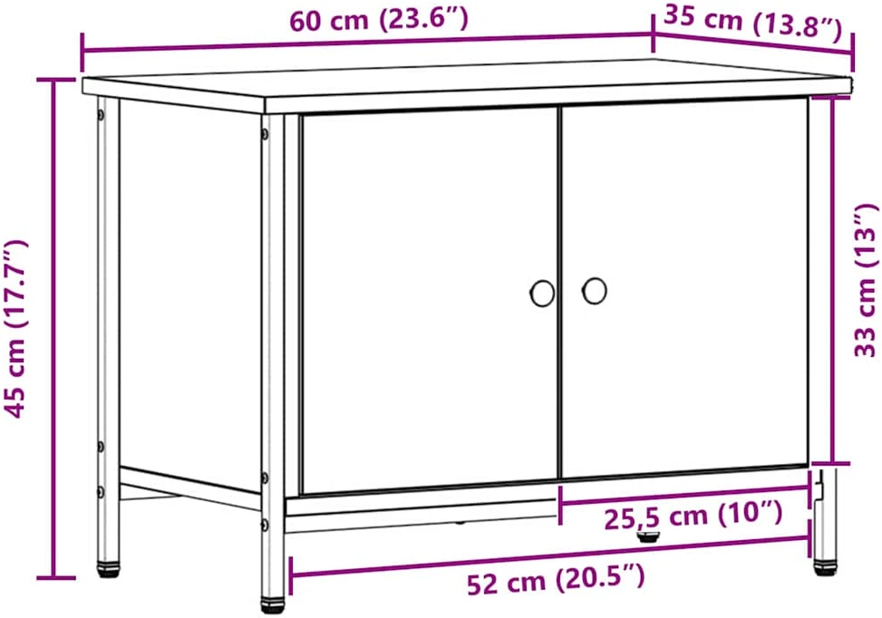 TV staliukas Televizoriaus spintelė 60 x 35 x 45 cm Amatininkų ąžuolas