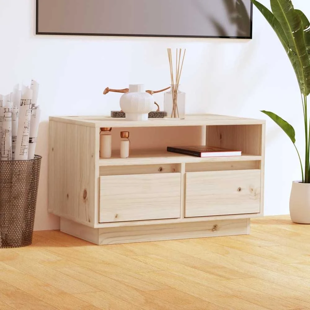 TV staliukas Televizoriaus spintelė, 60x35x37cm, pušies medienos masyvas
