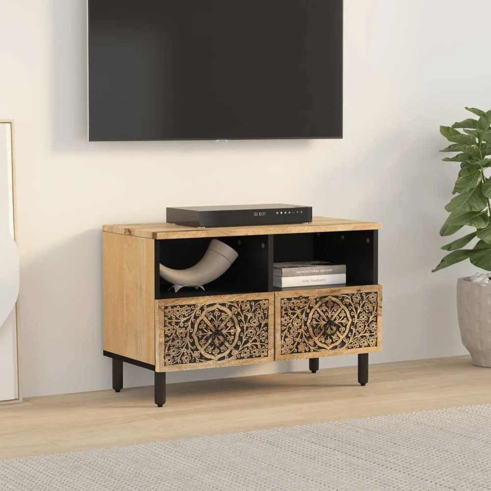 TV staliukas Televizoriaus spintelė, 70x33x46cm, mango medienos masyvas