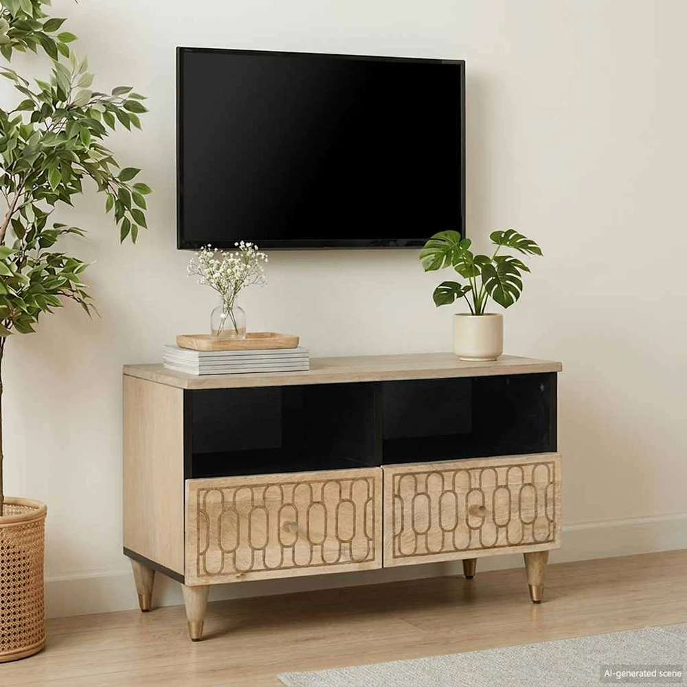 TV staliukas Televizoriaus spintelė, 70x33x46cm, mango medienos masyvas