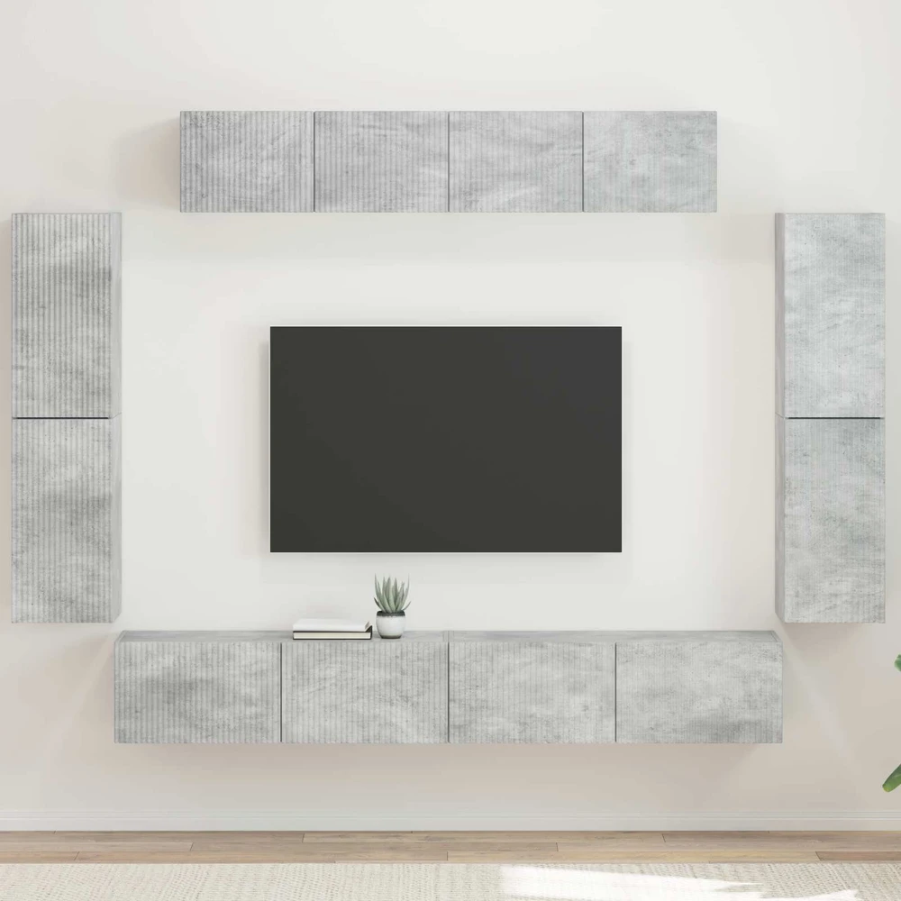 TV staliukas Televizoriaus spintelė 8 vnt. Betono pilka