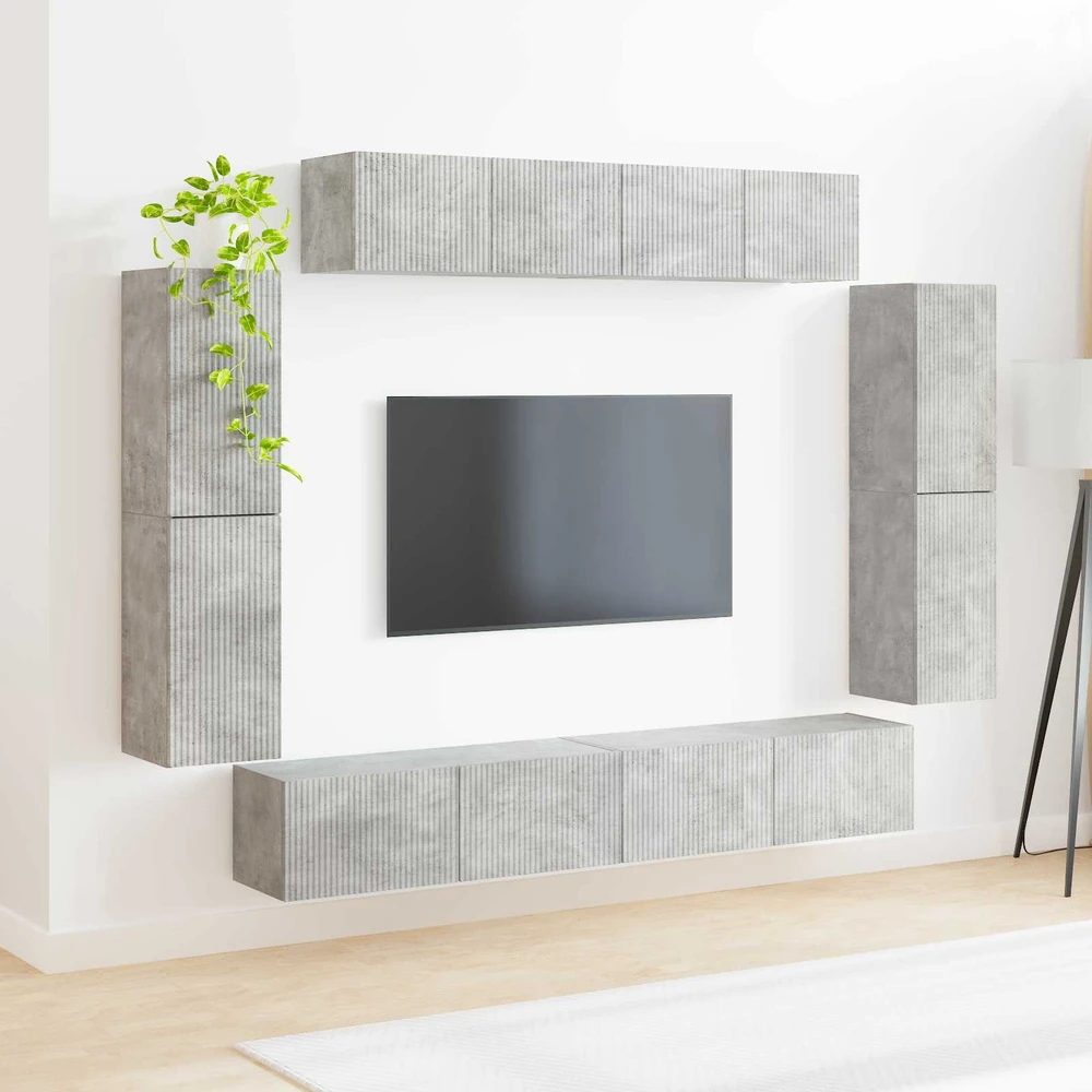 TV staliukas Televizoriaus spintelė 8 vnt. Betono pilka