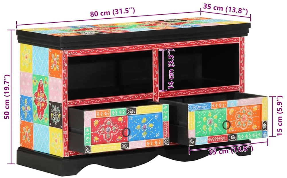 Televizoriaus spintelė 80 x 35 x 50 cm Įvairiaspalvis