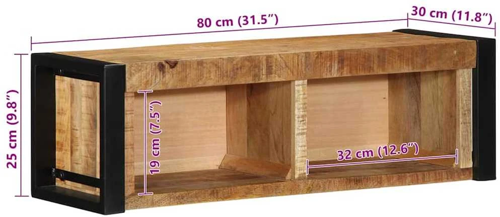 televizoriaus spintelė 80x30x25 cm Masyvus Rough Wood Mango