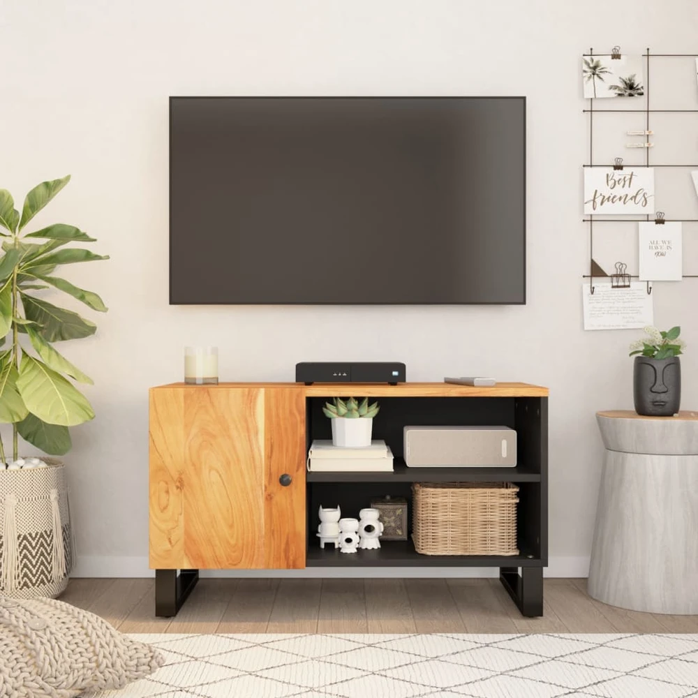 TV staliukas Televizoriaus spintelė, 80x33x46cm, akacija/apdirbta mediena