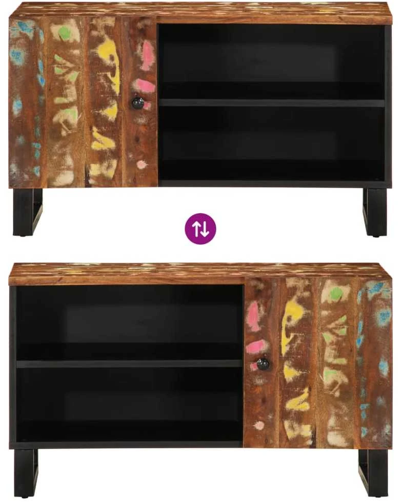 TV staliukas Televizoriaus spintelė, 80x33x46cm, perdirbta/apdirbta mediena
