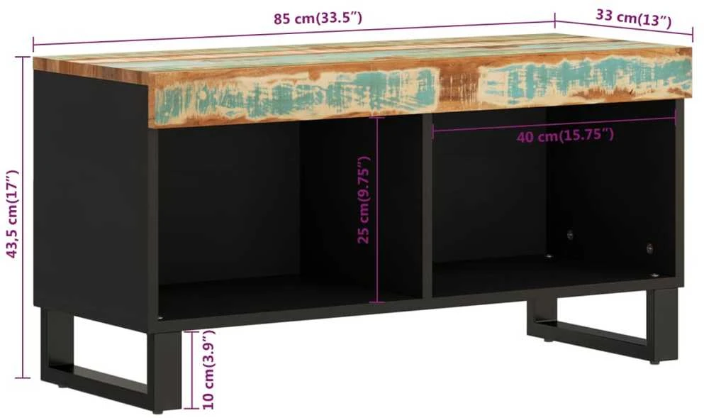 Televizoriaus spintelė, 85x33x43,5cm, perdirbta mediena