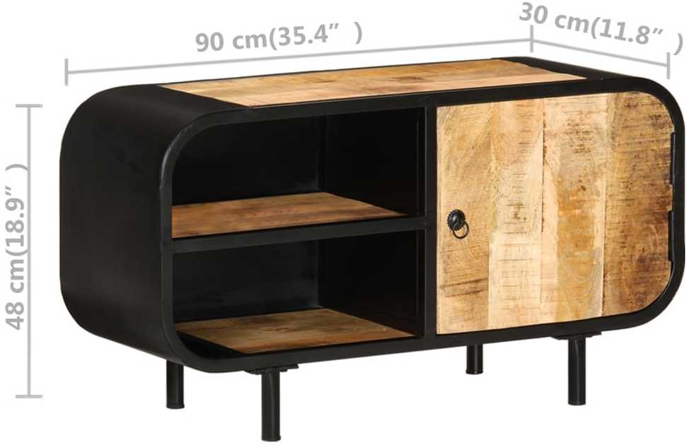 TV staliukas Televizoriaus spintelė, 90x30x48cm, neapdorota mango mediena