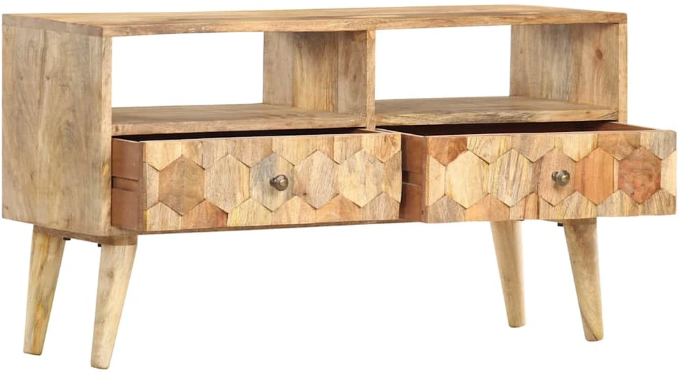TV staliukas Televizoriaus spintelė, 90x30x50cm, mango medienos masyvas