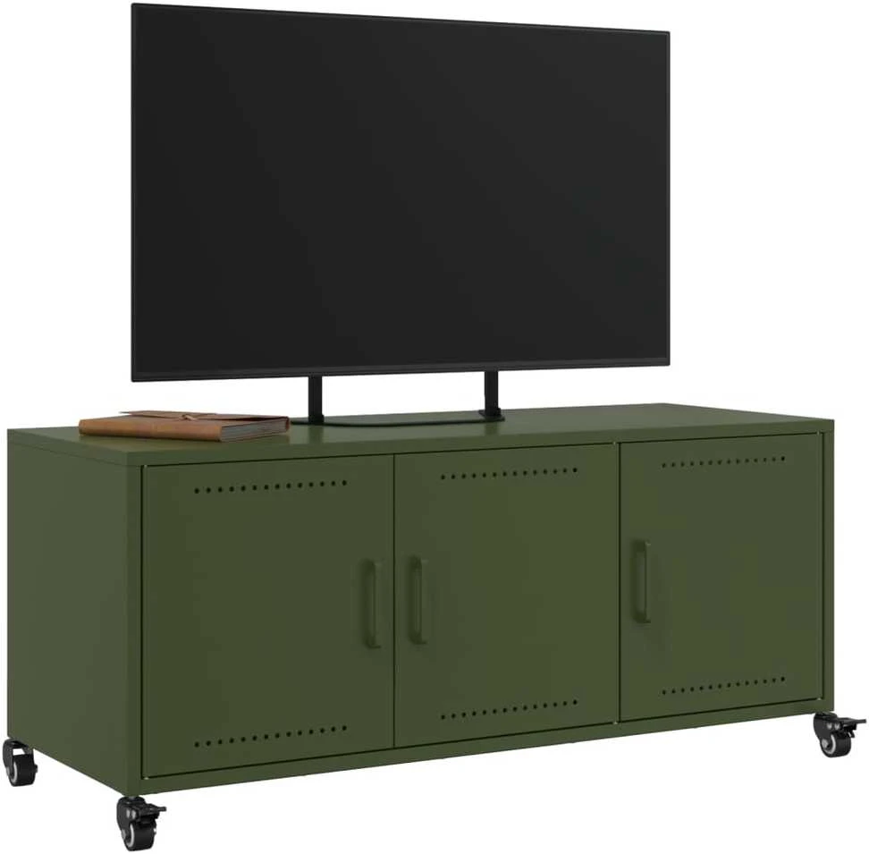 TV staliukas Televizoriaus spintelė, alyvuogių, 100,5x39x43,5cm, plienas