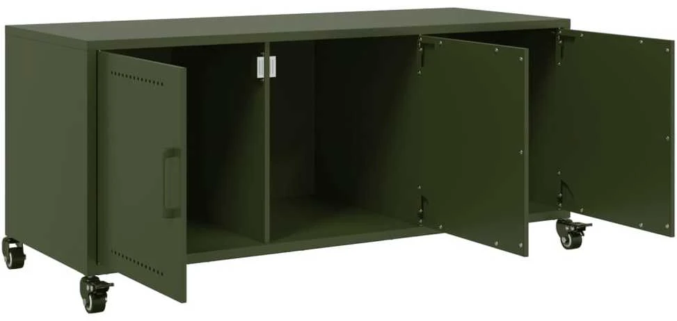 TV staliukas Televizoriaus spintelė, alyvuogių, 100,5x39x43,5cm, plienas