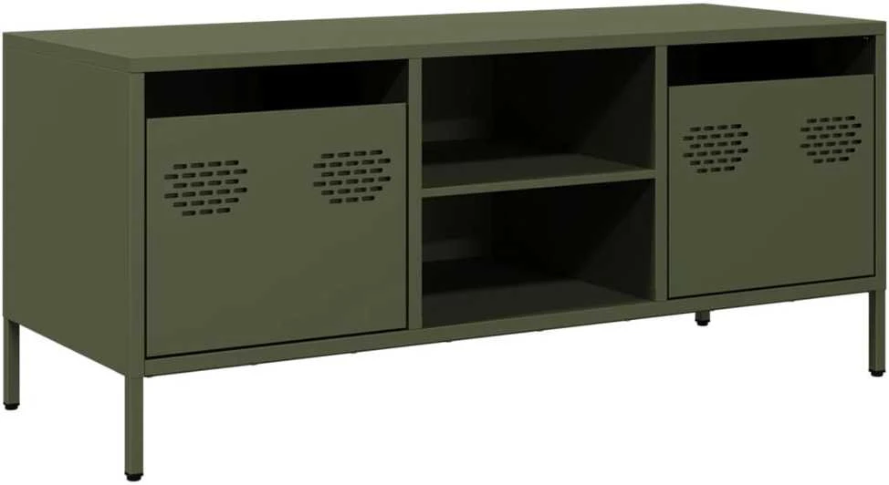 TV staliukas Televizoriaus spintelė, alyvuogių, 101,5x39x43,5cm, plienas