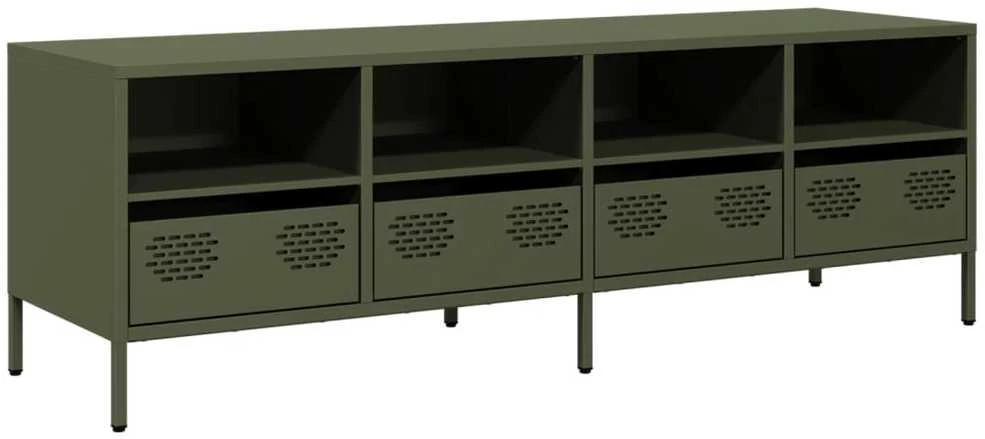 TV staliukas Televizoriaus spintelė, alyvuogių, 135x39x43,5cm, plienas