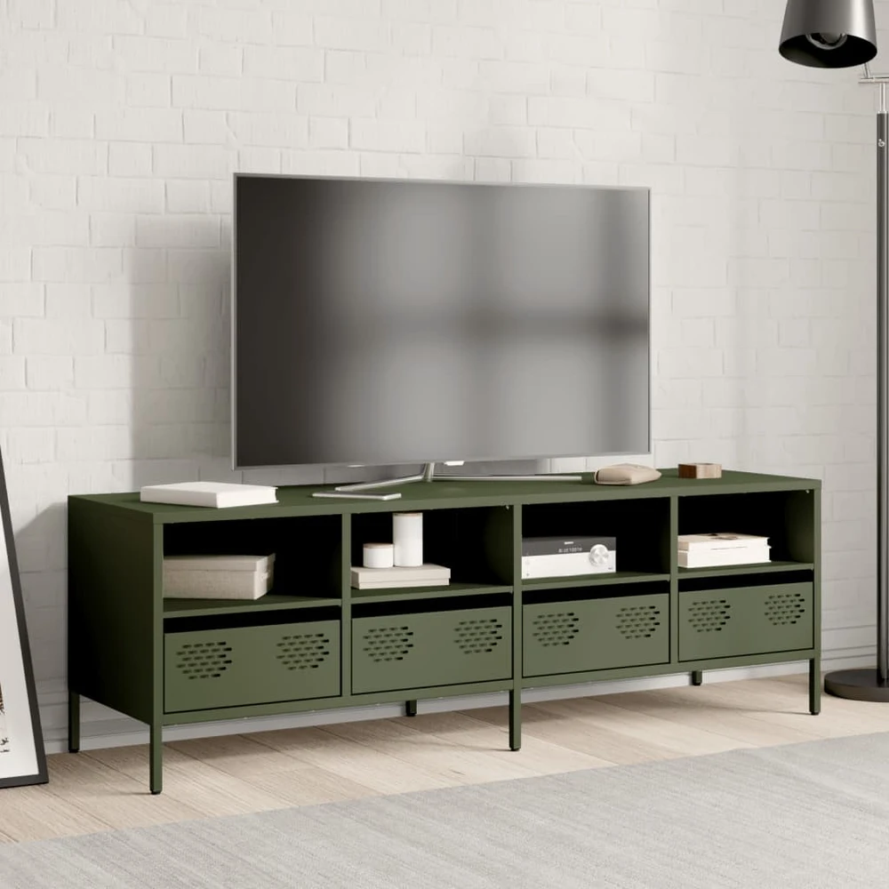 TV staliukas Televizoriaus spintelė, alyvuogių, 135x39x43,5cm, plienas