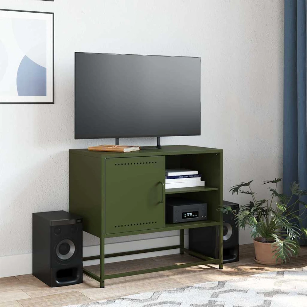 TV staliukas Televizoriaus spintelė, alyvuogių, 68x39x60,5cm, plienas