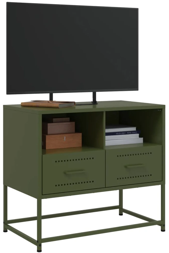 TV staliukas Televizoriaus spintelė, alyvuogių, 68x39x60,5cm, plienas