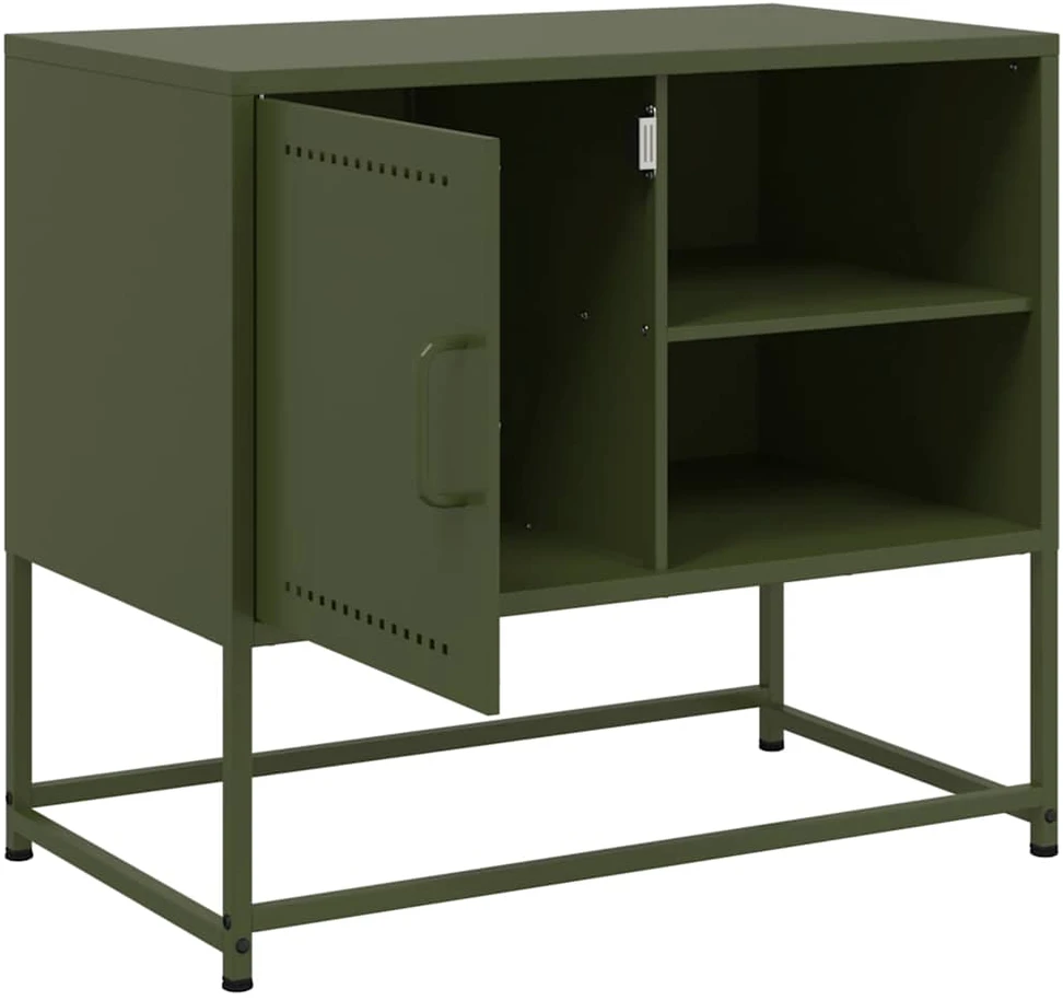 TV staliukas Televizoriaus spintelė, alyvuogių, 68x39x60,5cm, plienas