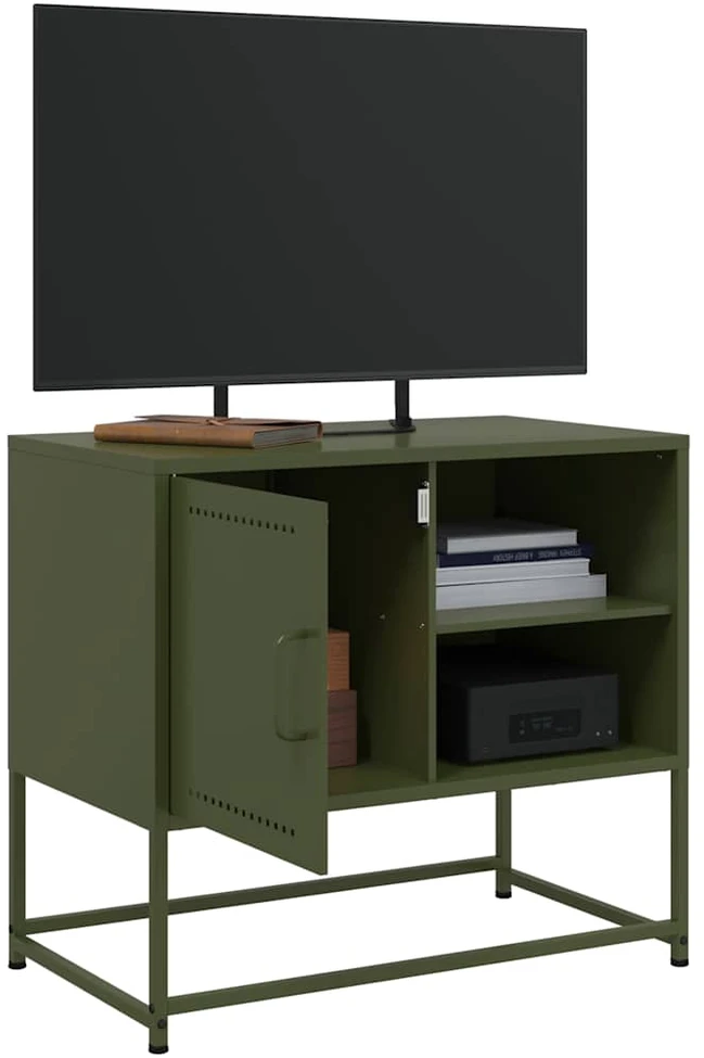 TV staliukas Televizoriaus spintelė, alyvuogių, 68x39x60,5cm, plienas