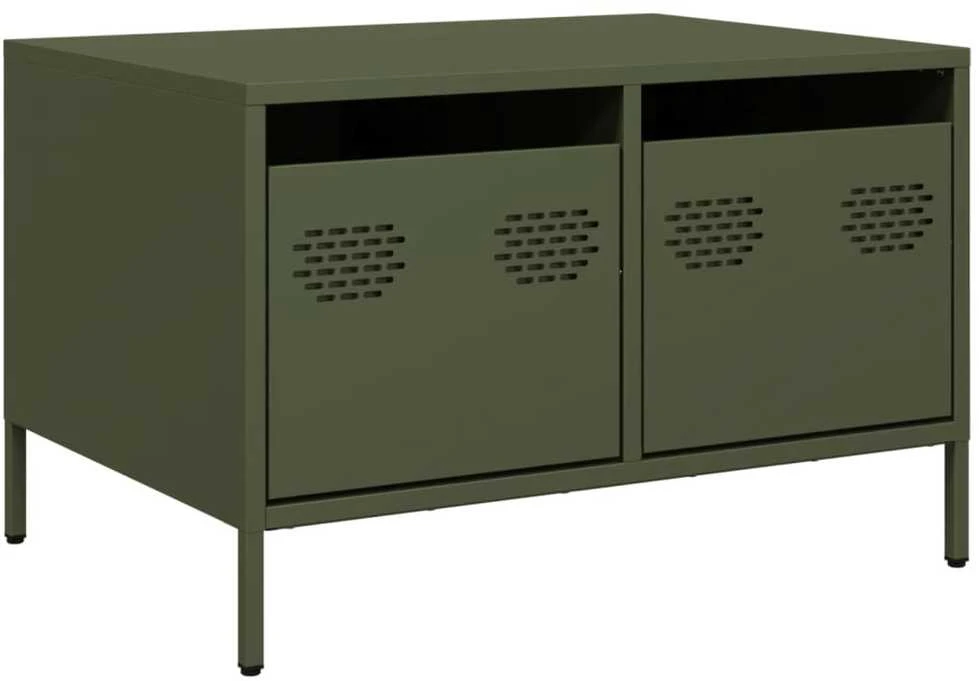 TV staliukas Televizoriaus spintelė, alyvuogių žalia, 68x50x43,5cm, plienas