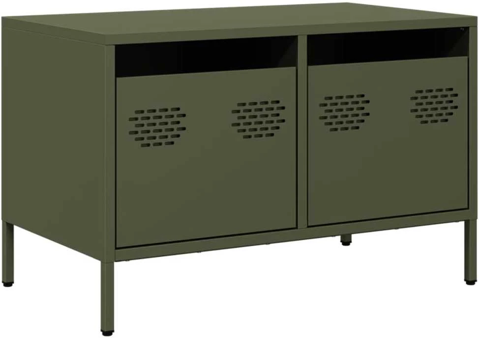 TV staliukas Televizoriaus spintelė, alyvuogių žalios, 68x39x43,5cm, plienas