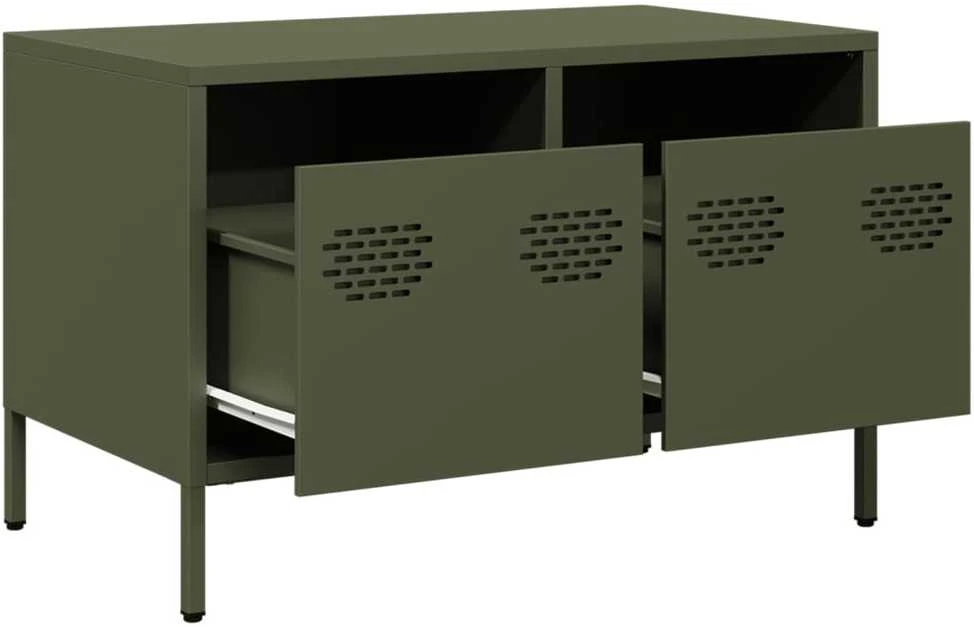 TV staliukas Televizoriaus spintelė, alyvuogių žalios, 68x39x43,5cm, plienas
