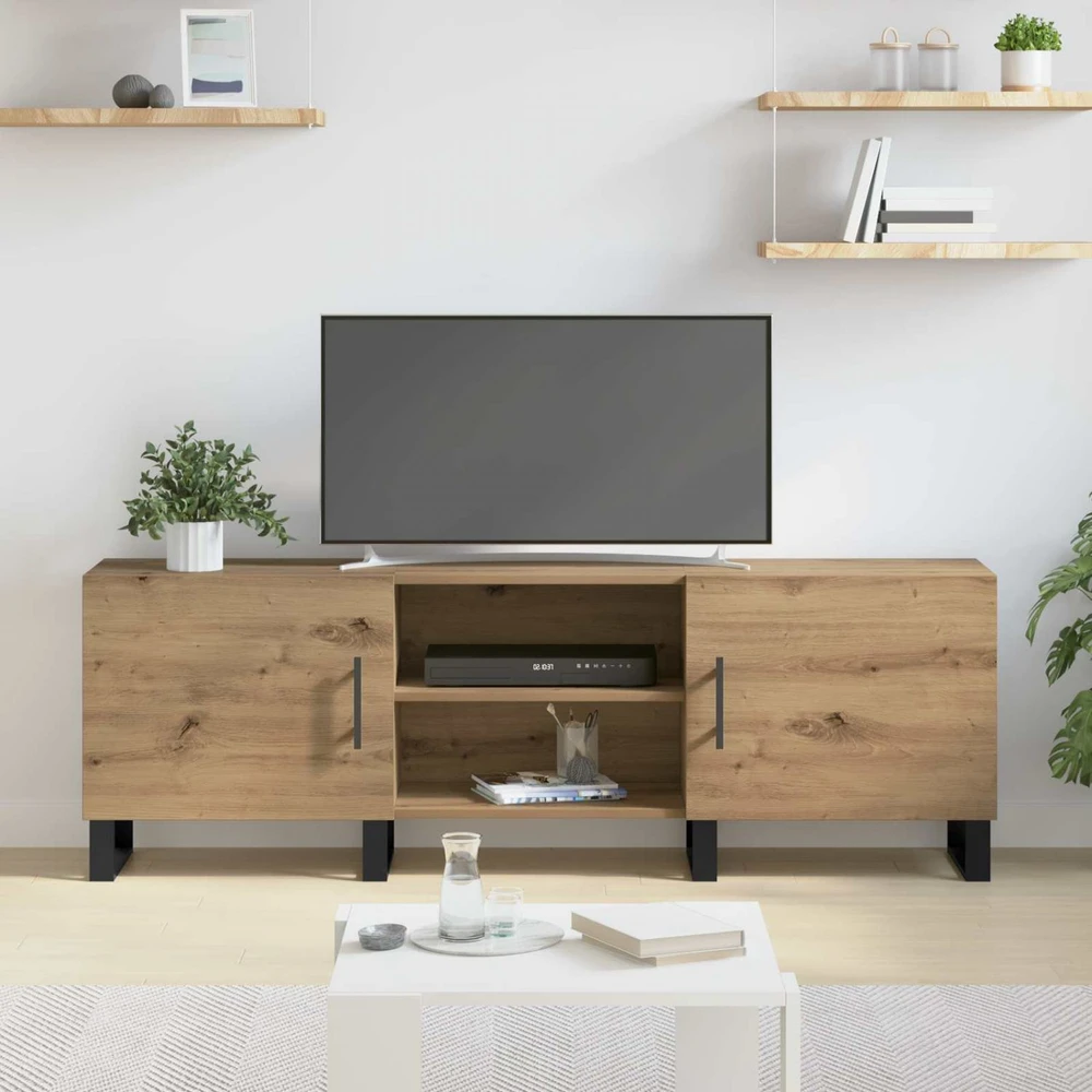 TV staliukas Televizoriaus spintelė 150 x 30 x 50 cm Amatininkų ąžuolas