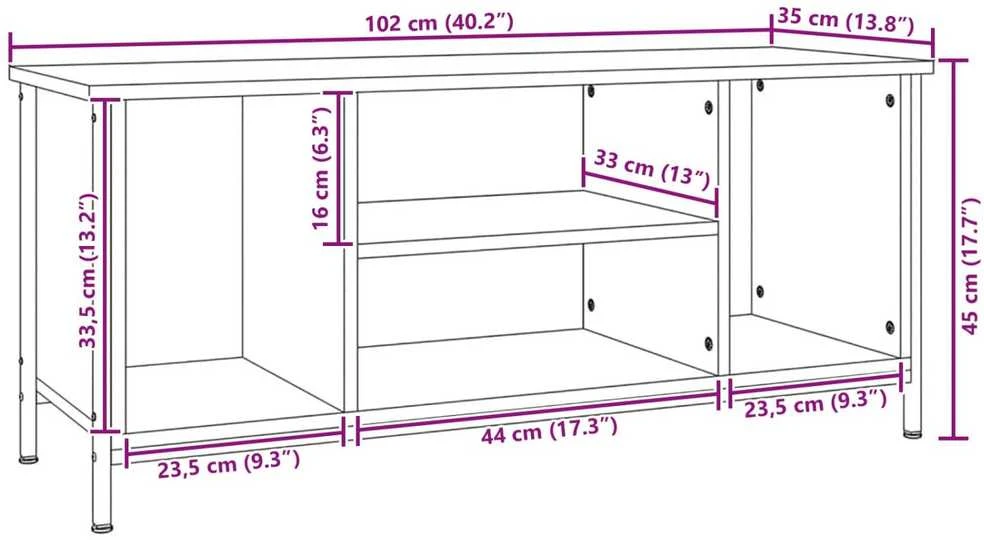 TV staliukas Televizoriaus spintelė 102 x 35 x 45 cm Amatininkų ąžuolas