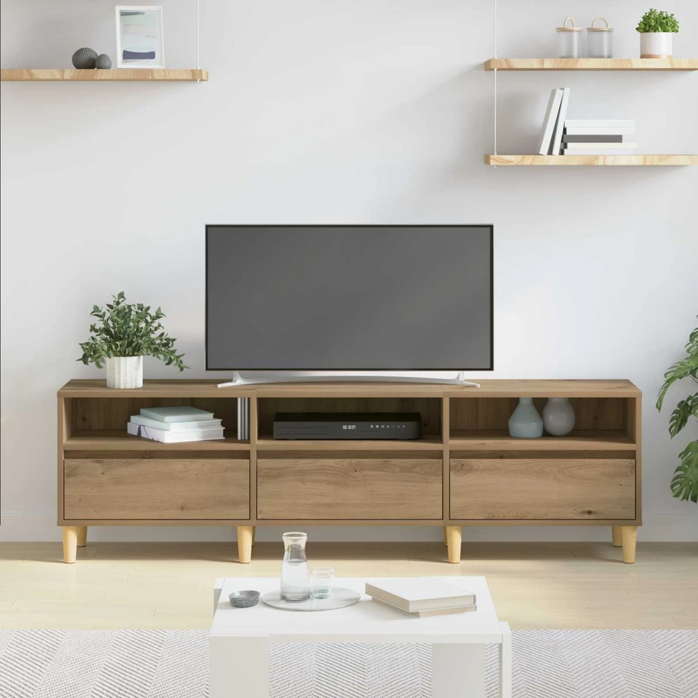 TV staliukas Televizoriaus spintelė 150 x 30 x 45 cm Amatininkų ąžuolas