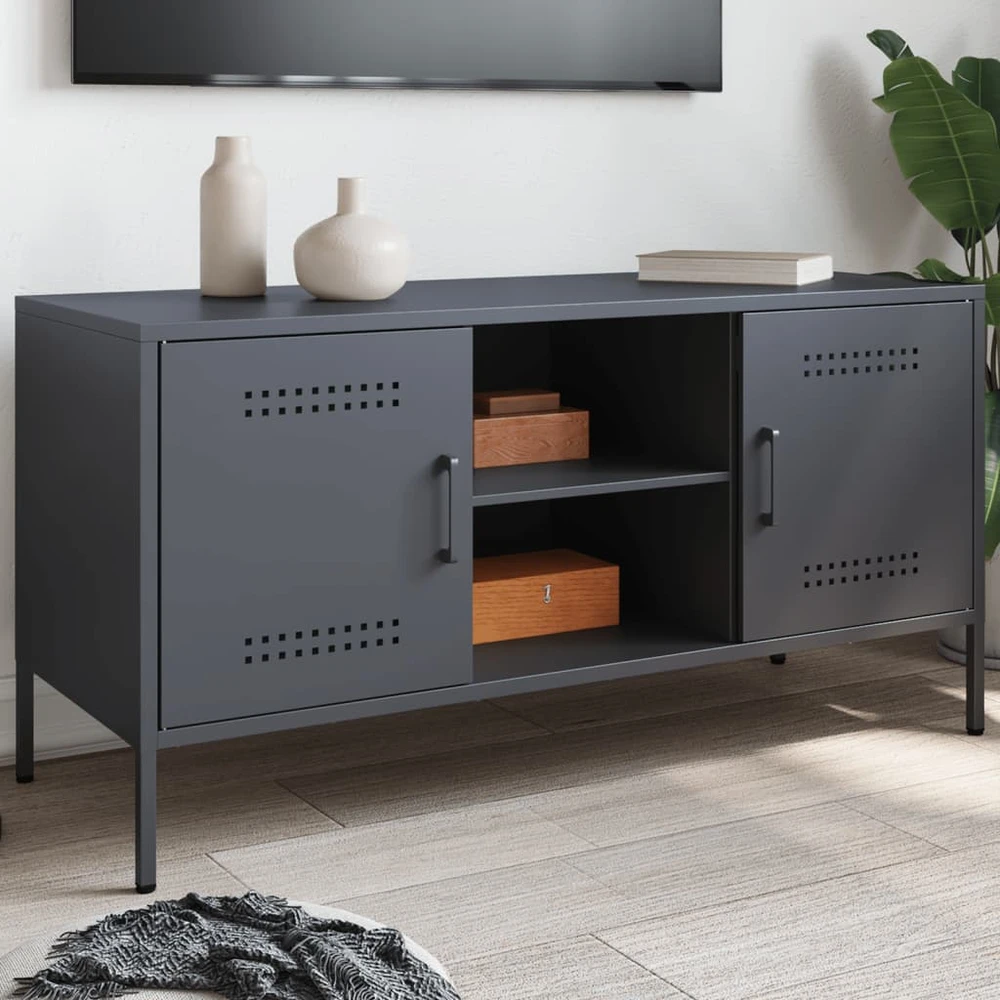 TV staliukas Televizoriaus spintelė, antracito, 100,5x39x50,5cm, plienas