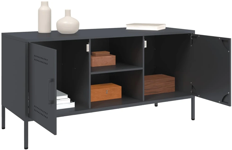 TV staliukas Televizoriaus spintelė, antracito, 100,5x39x50,5cm, plienas