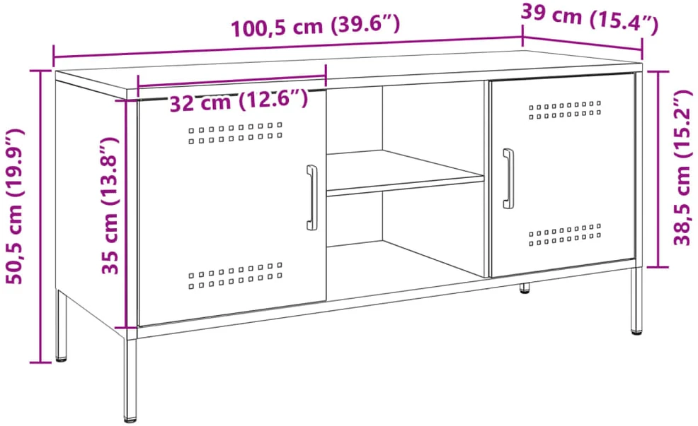 TV staliukas Televizoriaus spintelė, antracito, 100,5x39x50,5cm, plienas