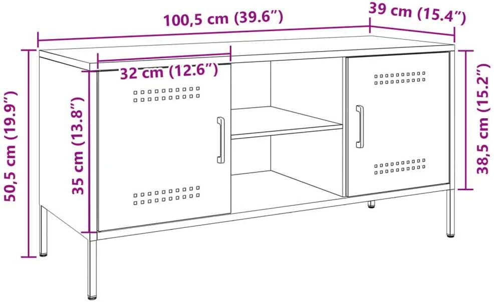 TV staliukas Televizoriaus spintelė, antracito, 100,5x39x50,5cm, plienas
