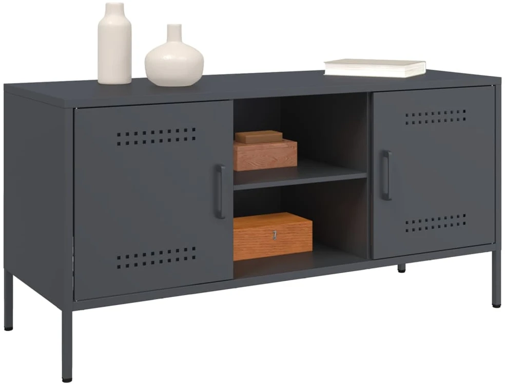 TV staliukas Televizoriaus spintelė, antracito, 100,5x39x50,5cm, plienas