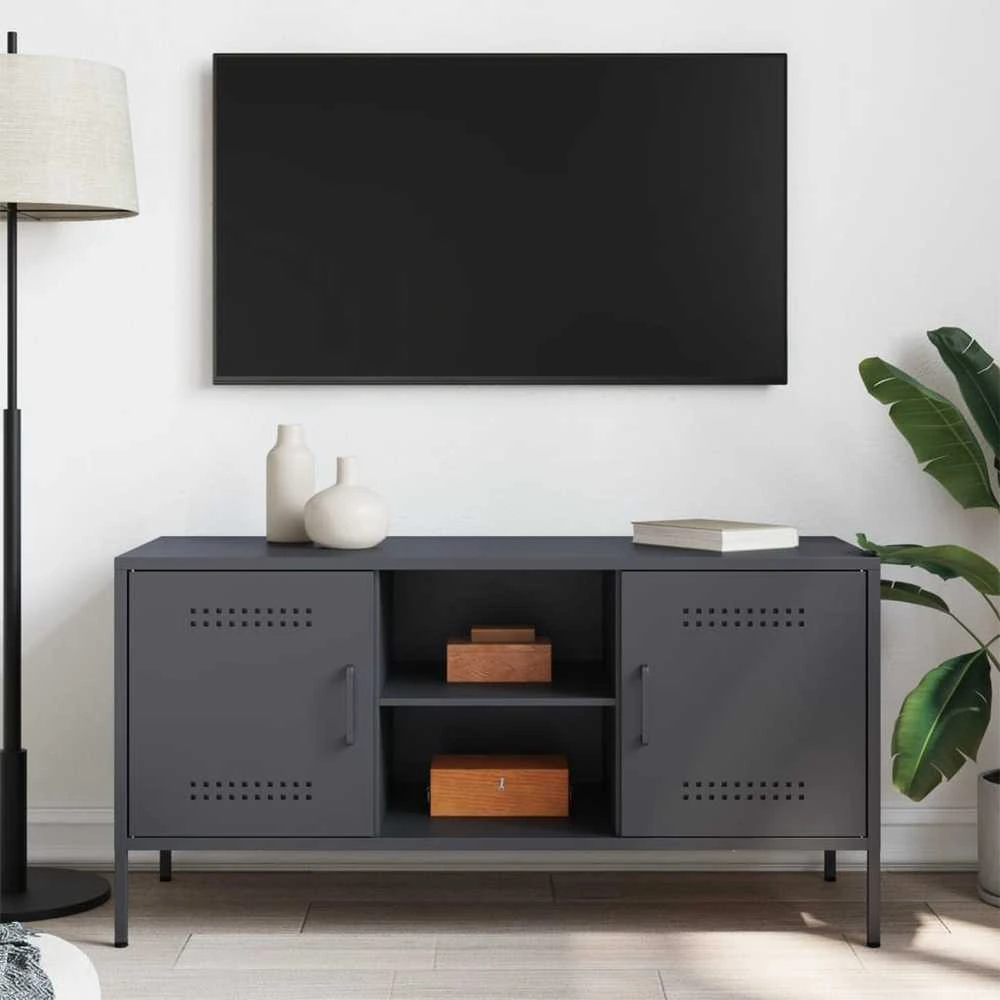 TV staliukas Televizoriaus spintelė, antracito, 100,5x39x50,5cm, plienas