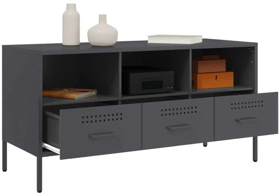 TV staliukas Televizoriaus spintelė, antracito, 100,5x39x50,5cm, plienas