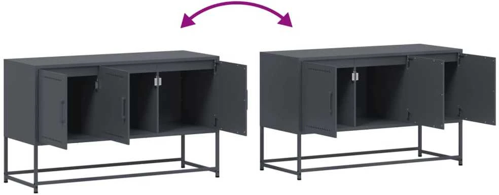 TV staliukas Televizoriaus spintelė, antracito, 100,5x39x60,5cm, plienas