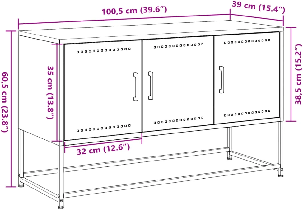TV staliukas Televizoriaus spintelė, antracito, 100,5x39x60,5cm, plienas