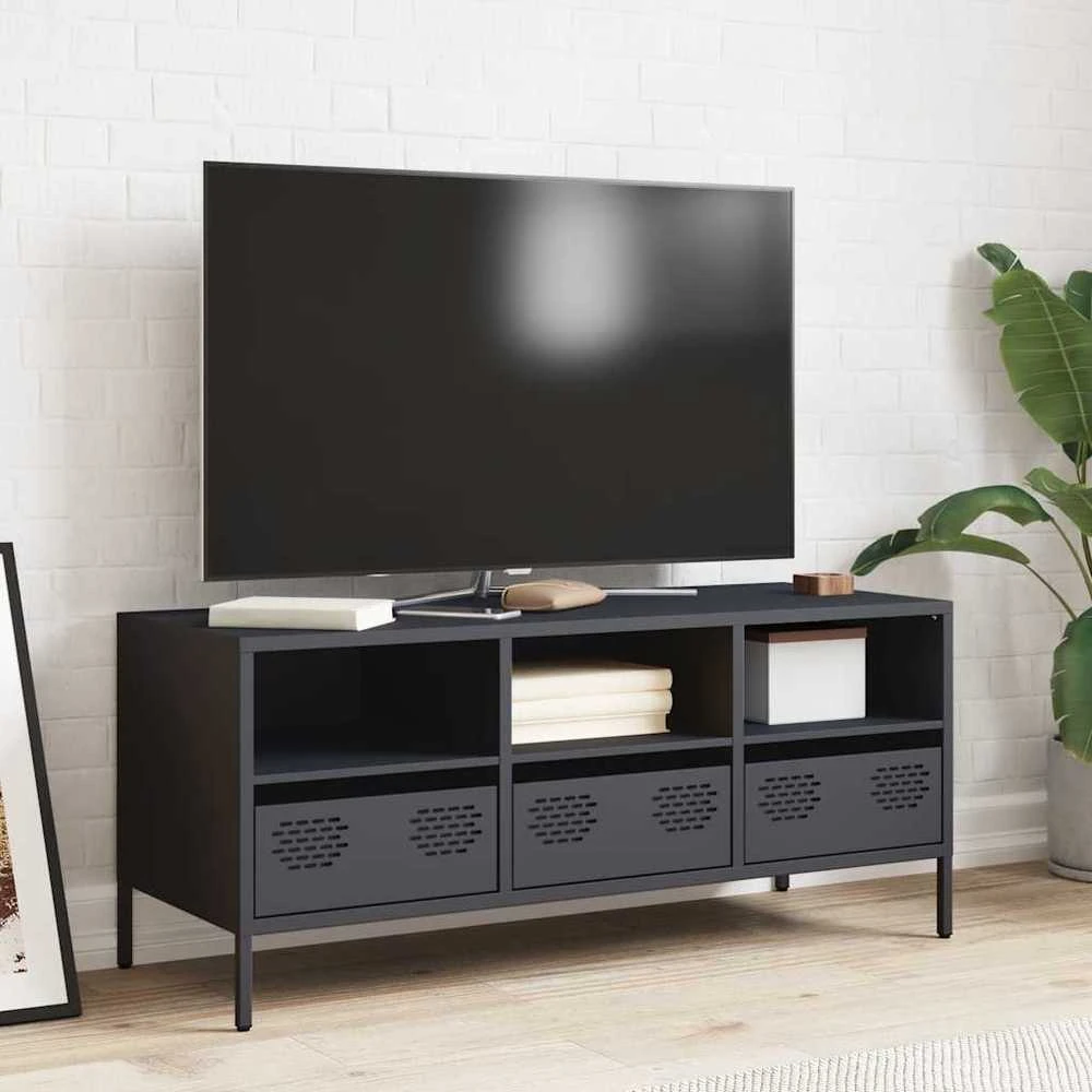 TV staliukas Televizoriaus spintelė, antracito, 101,5x39x43,5cm, plienas