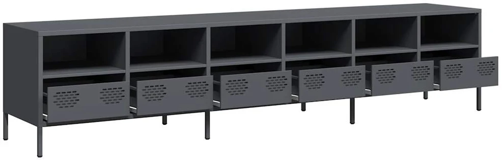 TV staliukas Televizoriaus spintelė, antracito, 202x39x43,5cm, plienas